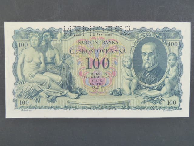 100 Kč 1931 série Ha, II.vydání, perf. SPECIMEN