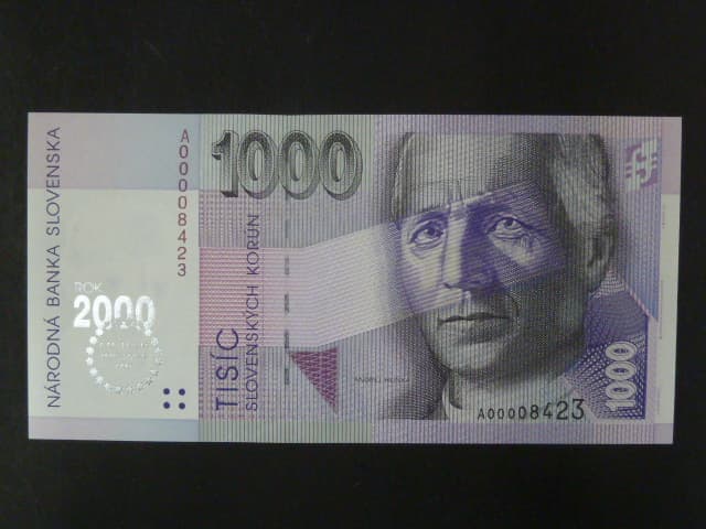 1000 Sk 1993/2000 série A, přítisk Bi-milénium