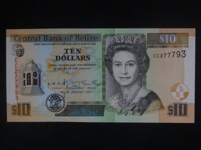 BELIZE, 10 Dollars 2001, BNB. B320b, Pi. 62