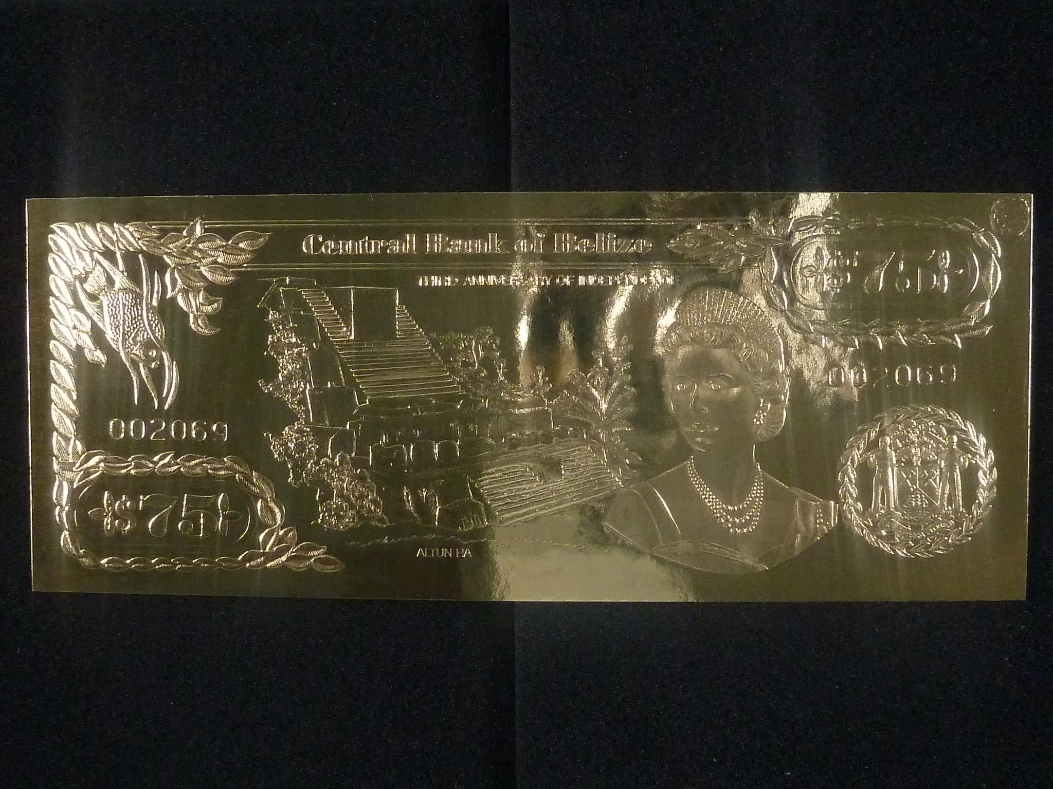 BELIZE, 75 Dollars 1984, 22 Karat Au, BNB. BNP301a, Pi. CS1