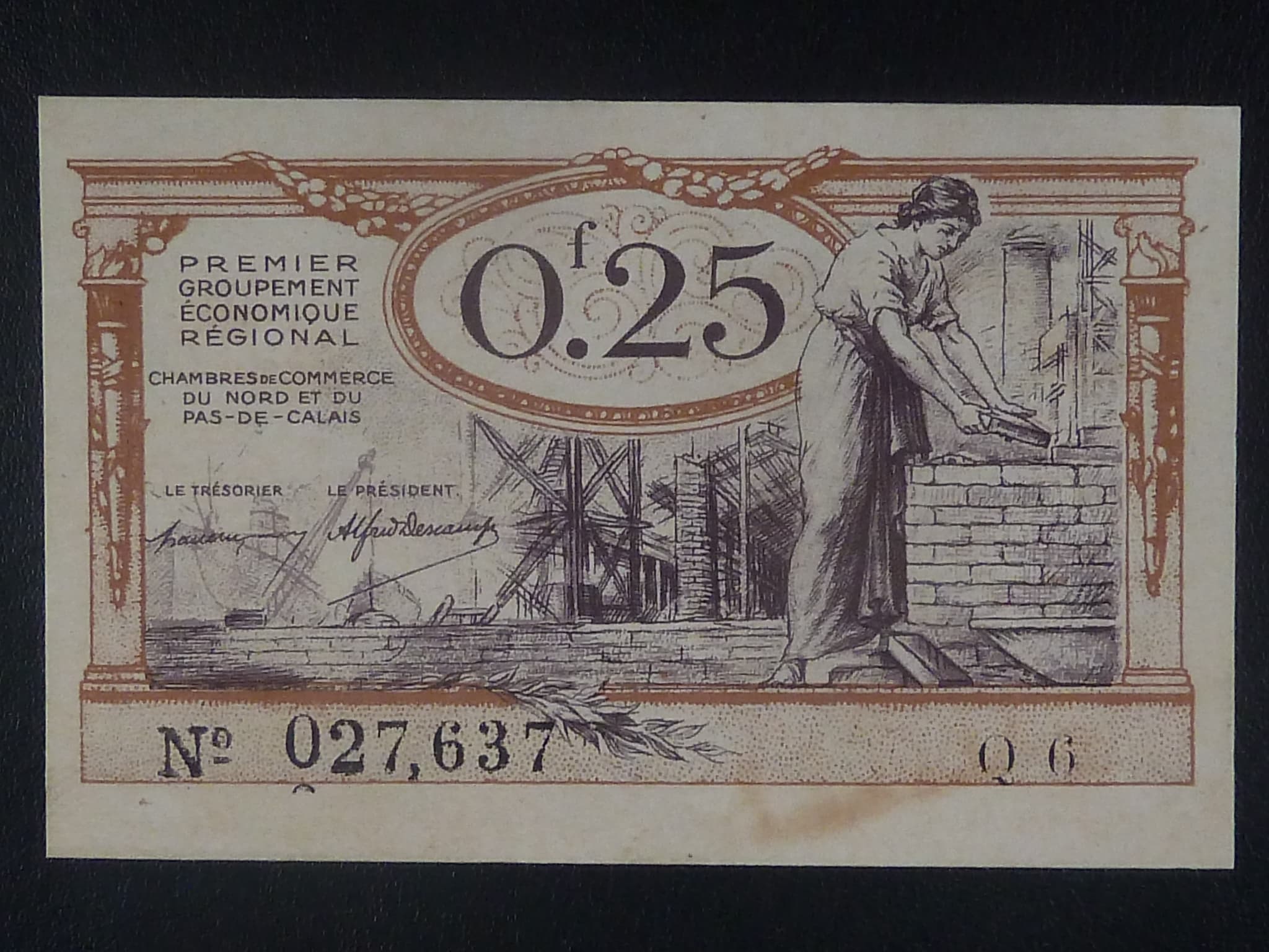 Nouzová poukázka 25 Centimes (0,25 Franc) 1918