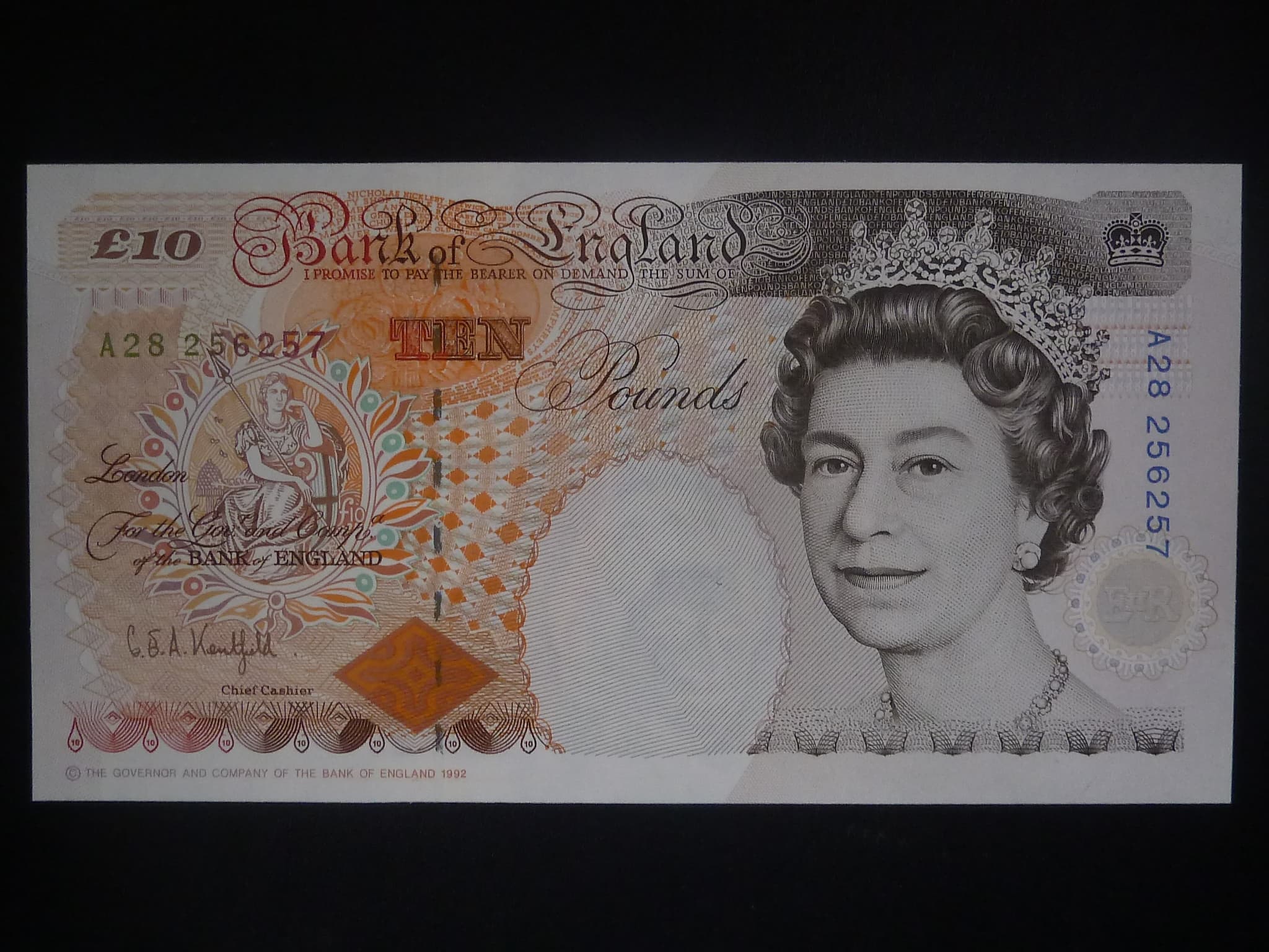 10 Pounds 1992 Kentfield, BNB. B193a, Pi. 383