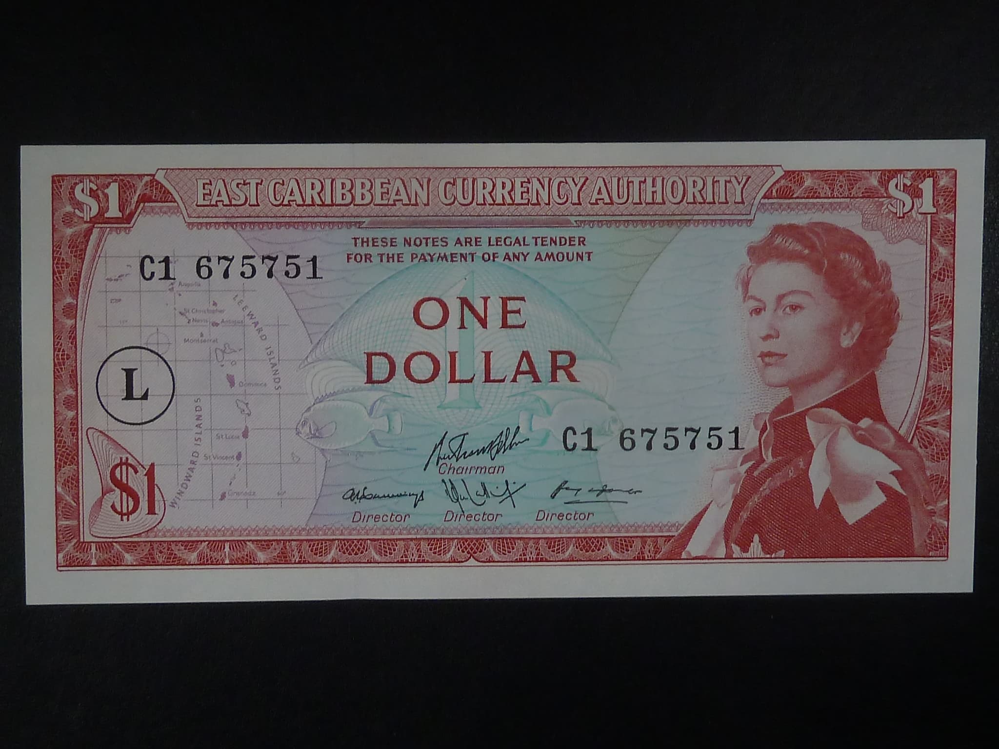 VÝCHODOKARIBSKÉ STÁTY, 1 Dollar 1983 (Sv. Lucie), BNB. B101cl, Pi. 13