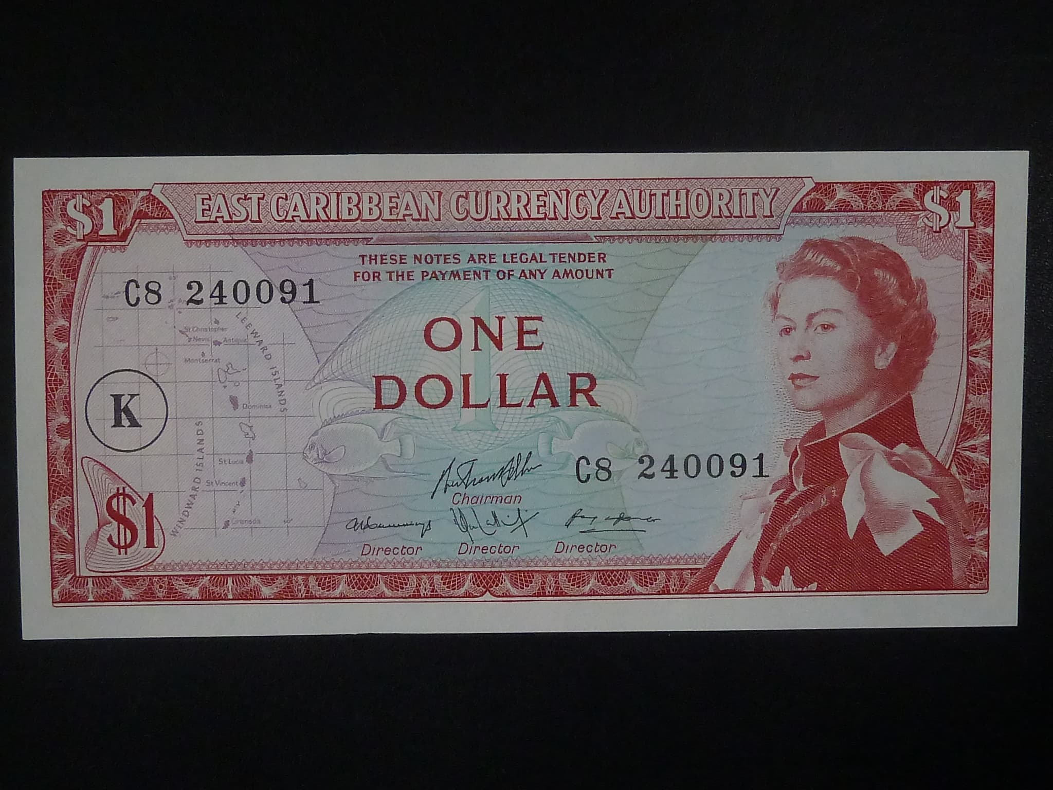 VÝCHODOKARIBSKÉ STÁTY, 1 Dollar 1983 (Sv. Kitts a Nevis), BNB. B101ck, Pi. 13
