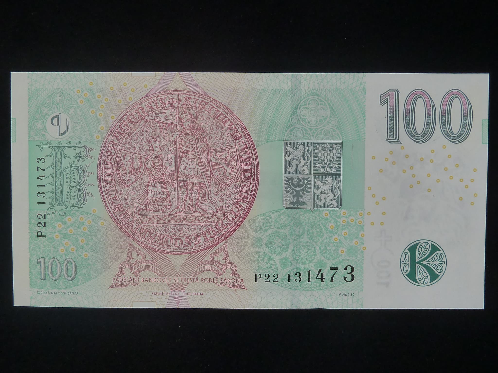 100 Kč 2018 série P 22
