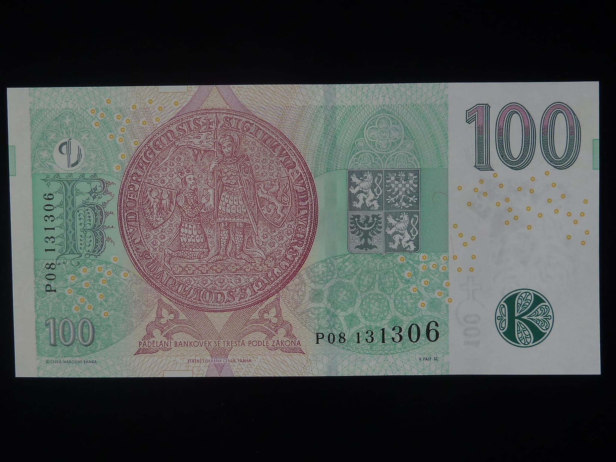 100 Kč 2018 série P 08