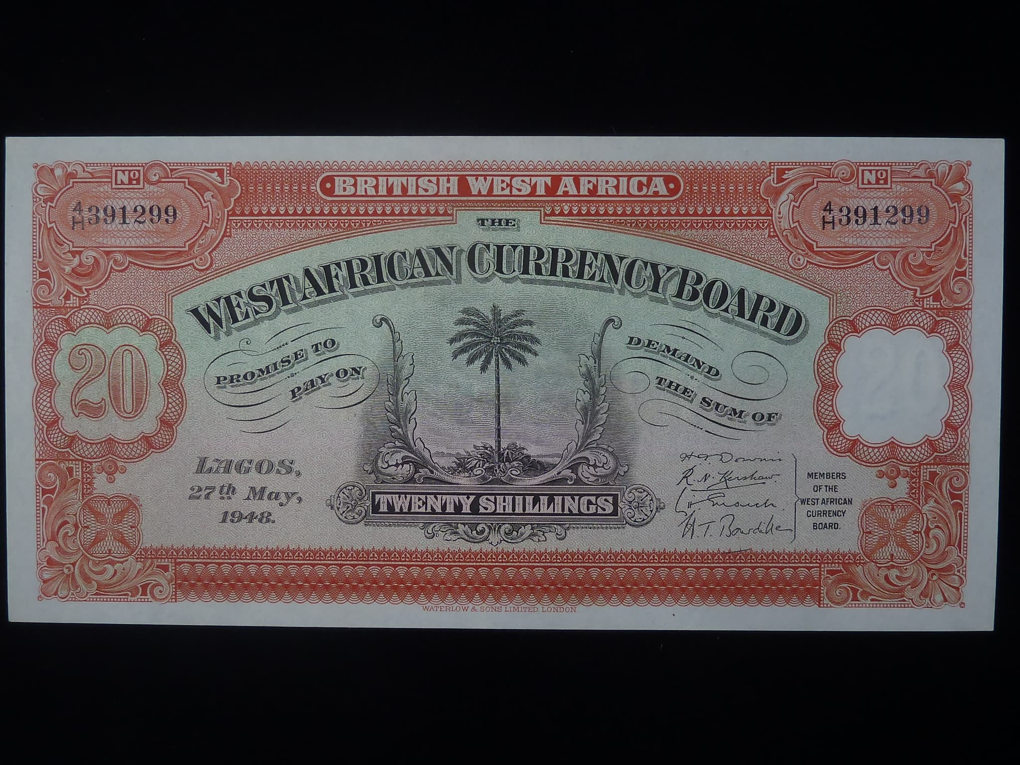 ZÁPADNÍ BRITSKÁ AFRIKA, 20 Shillings 1948, BNB. B108p, Pi. 8