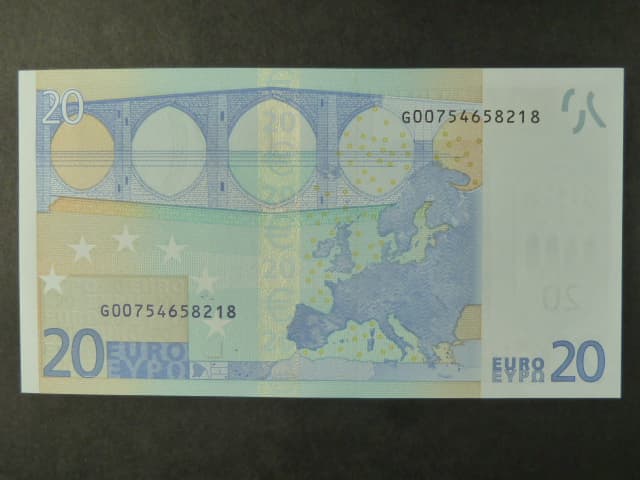 20 Euro 2002 s.G, Kypr, podpis Jeana-Clauda Tricheta, G009 tiskárna Koninklijke Joh. Enschedé, Holandsko