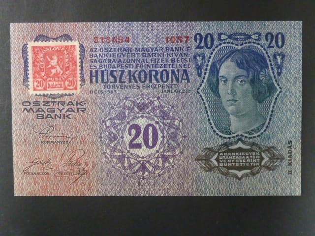 20 K 2.1.1913, kolkovaná, II. vydání, tmavý odstín