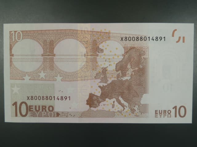 10 Euro 2002 s.X, Německo, podpis Mario Draghi, E007 tiskárna F. C. Oberthur, Francie