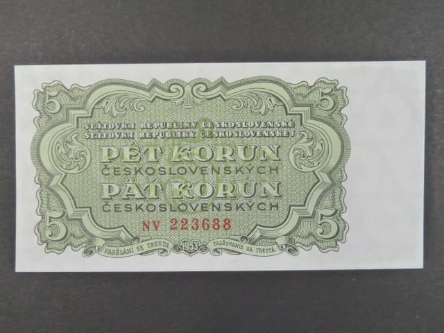 5 Kčs 1953 série NV, tiskárna STC Praha