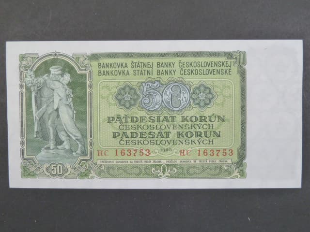 50 Kčs 1953 série HC, tiskárna STC Praha
