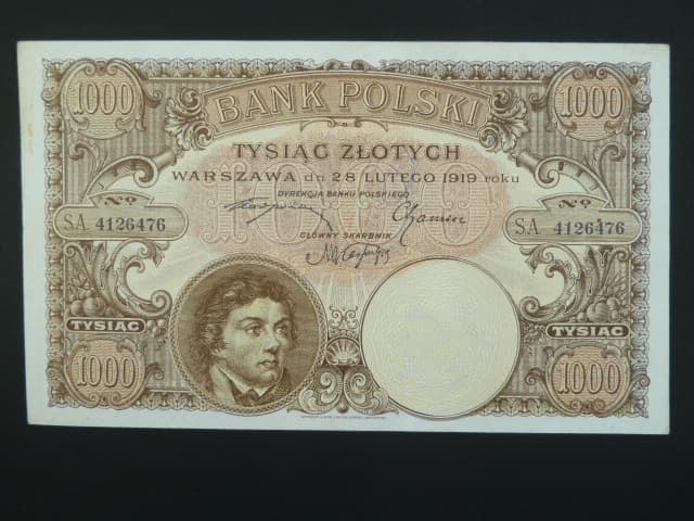 Polsko, 1000 Zlotych 28.2.1919 nevydaná, Pi. 59