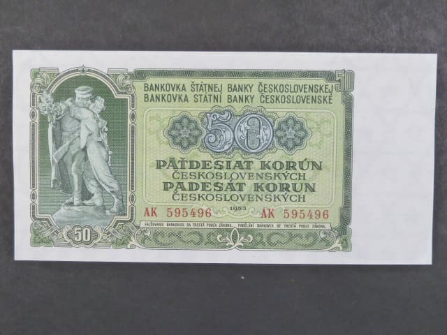 50 Kčs 1953 série AV, tiskárna Goznak Moskva