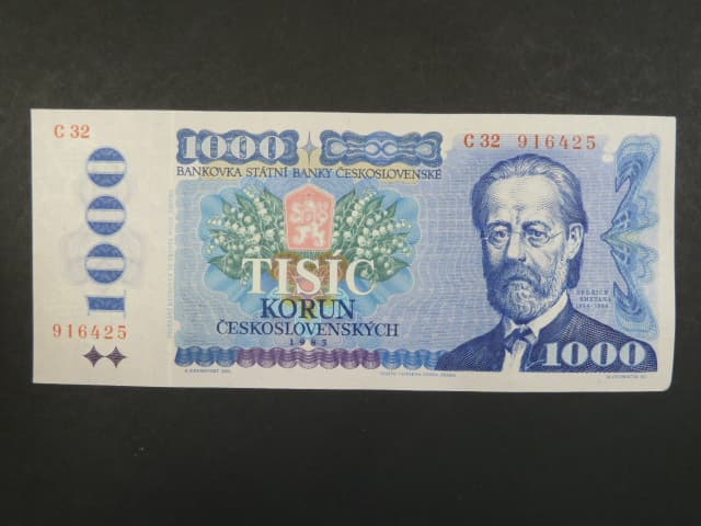 1000 Kčs 1985 série C 32, sériové čísla blíž u sebe