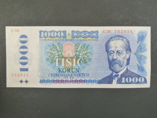 1000 Kčs 1985 série C 36, sériové čísla blíž u sebe