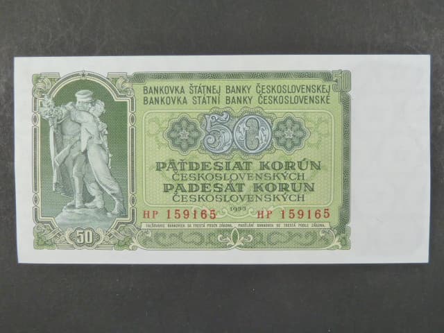 50 Kčs 1953 série HP, tiskárna STC Praha