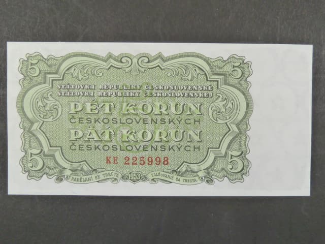 5 Kčs 1953 série KE, tiskárna STC Praha