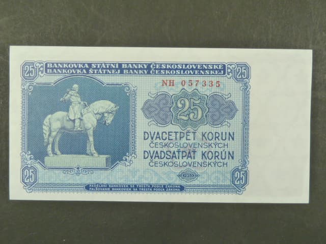 25 Kčs 1953 série NH, tiskárna STC Praha