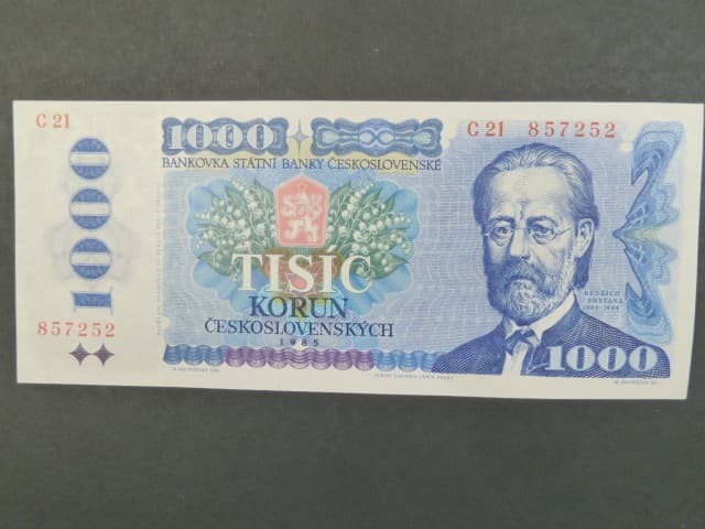 1000 Kčs 1985 s. C 21, sériové čísla blíž u sebe