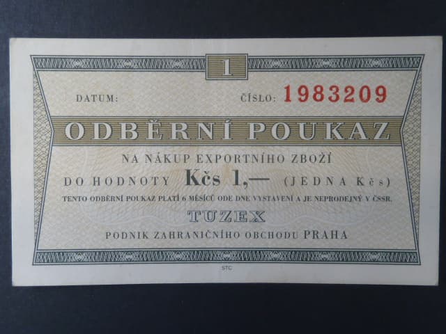 1 TKčs bez data, číslovač 7.mi místný, K.Š.K. 34/1b