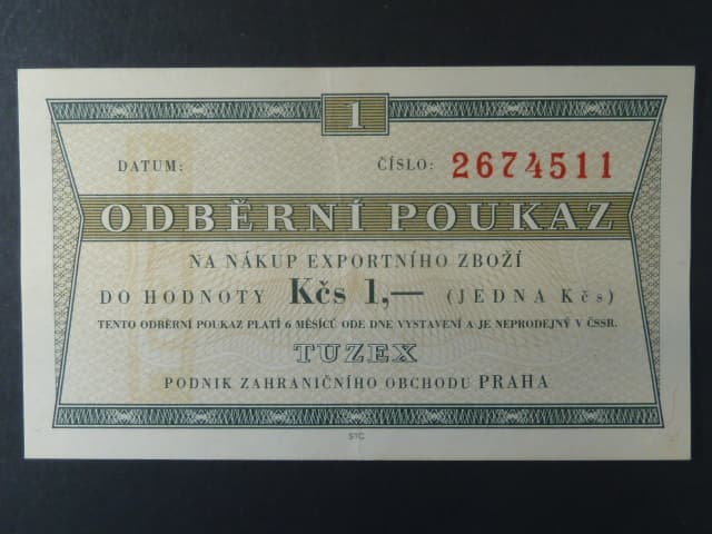 1 TKčs bez data, číslovač 7.mi místný, K.Š.K. 34/1b