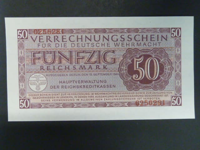 vydání pro Wehrmacht 1944, 50 Reichsmark 15.9.1944, Ros. DWM-11b