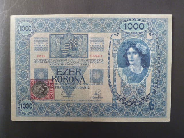 1000 K 1902 série 1130, kolkovaná , typ B3, šedý podtisk