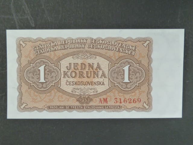 1 Kčs 1953 série AM, tiskárna Goznak Moskva