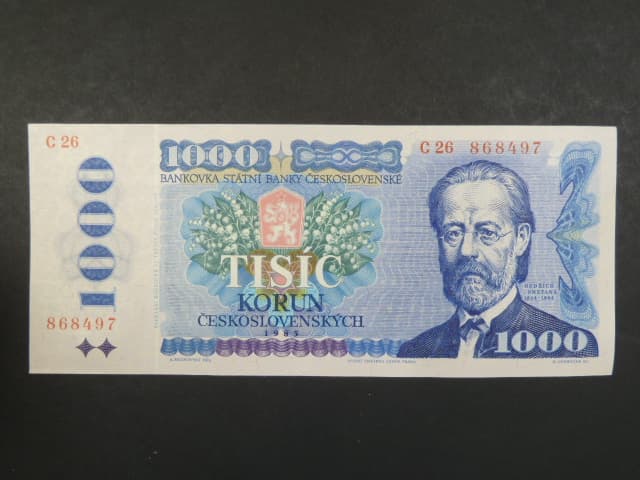 1000 Kčs 1985 série C 26, sériové čísla blíž u sebe