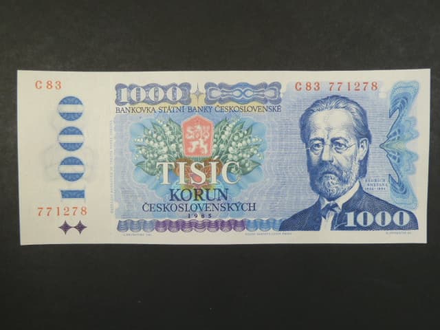 1000 Kčs 1985 série C 83, sériové čísla dál od sebe