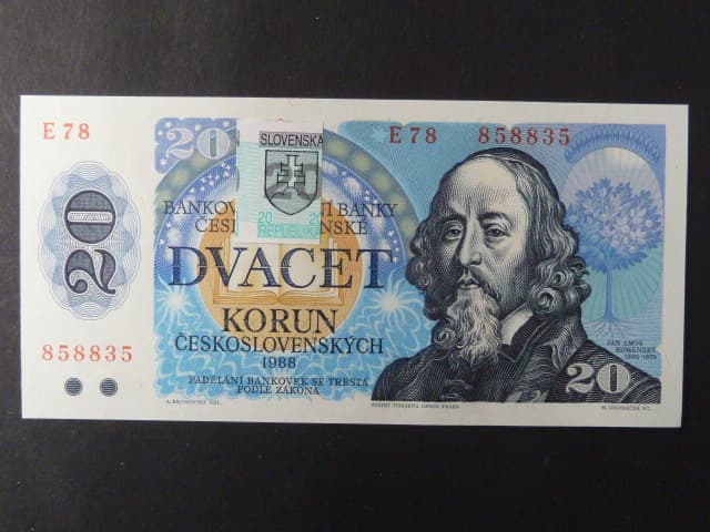 chybotisk - 20 Sk 1988 s. E 78, kolkovaná kolkem s posunem ořezu, Ba. SK 1, Pi. 15