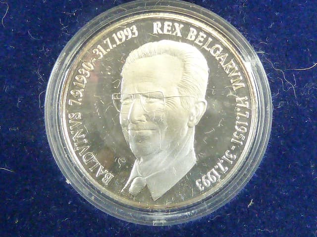 Ag medaile - In memoriam Roi Baudouin, Ag 0,925, 11,5 g, průměr 30mm, náklad 7500ks, certifikát, etue