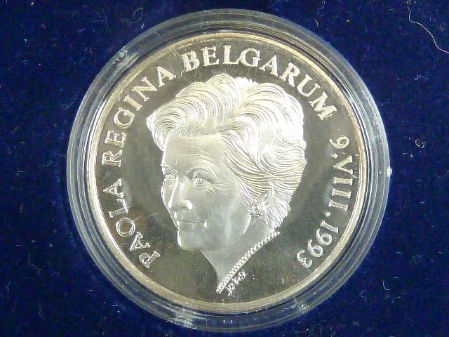 Ag medaile - Paola Reine des Belges, Ag 0,925, 11,5 g, průměr 30mm, náklad 7500ks, certifikát, etue
