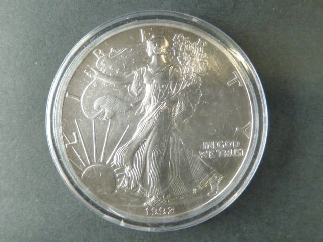 1 $ 1992 Liberty, 1 OZ Ag