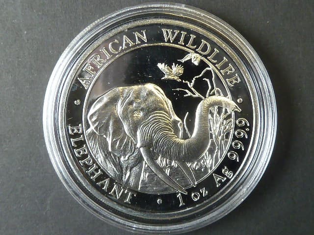 100 Shillings 2018 - 1 UNZ Ag - sloni, kvalita proof, Ag 999/1000, 31,11g etue