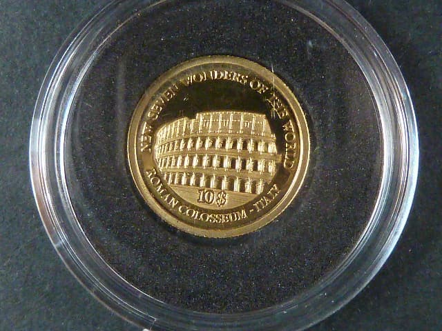 10 Dollars 2009 Koloseum, Au 999/1000, 1g, náklad 7000 ks, průměr 13,92 mm, certifikát