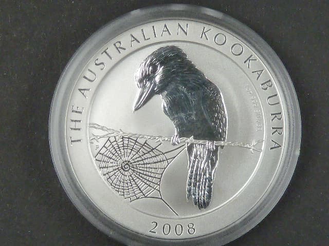 1 Dollars - 1 Oz (31,1050g) Ag - Kookaburra 2008, kvalita proof, Ag 999/1000, etue
