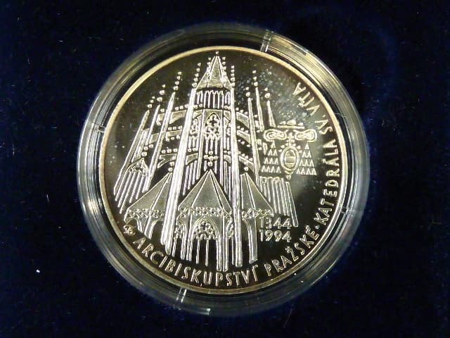 200 Kč 1994, 650. výročí založení pražského arcibiskupství, certifikát na kvalitu b.k.