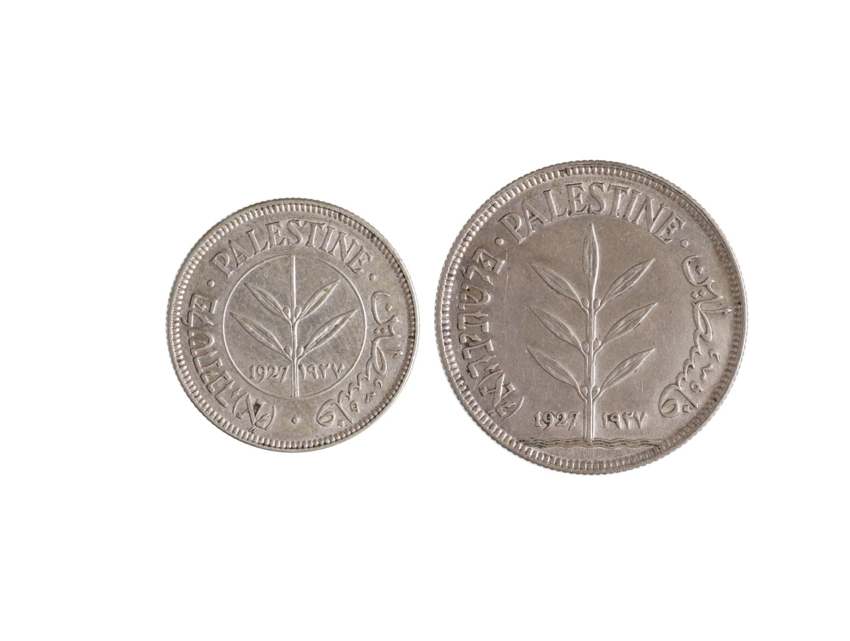 Palestina - 50 Mils 1927 a 100 Mils 1927, KM6-7,