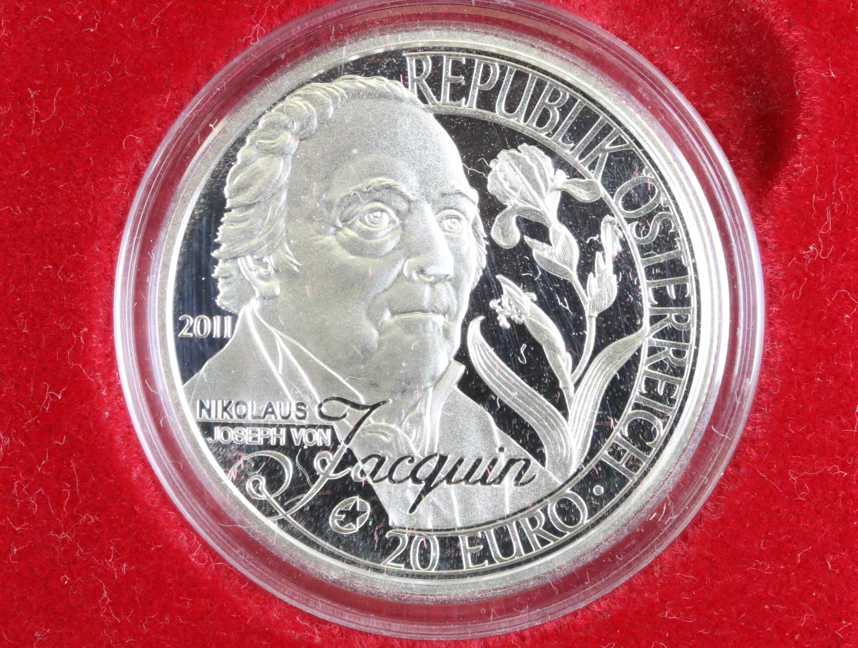 20 Euro 2011, Nikolaus Joseph von Jacquin, Ag 0.900, 20g, etue a certifikát