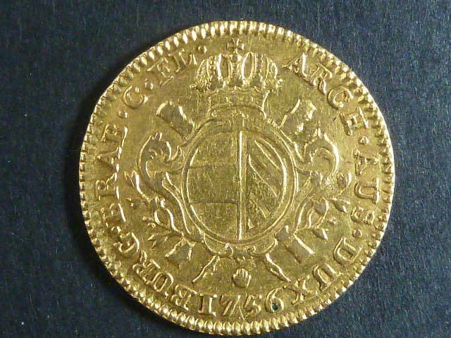 Souverain d´or 1756 Antverpy, ražba pro rakouské Nizozemí s tit. císařským, N234