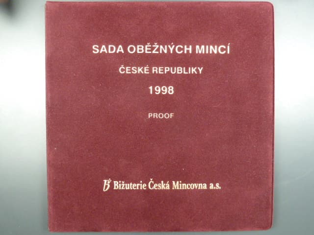 sada 1998, PROOF, náklad 2500 ks, semišový obal