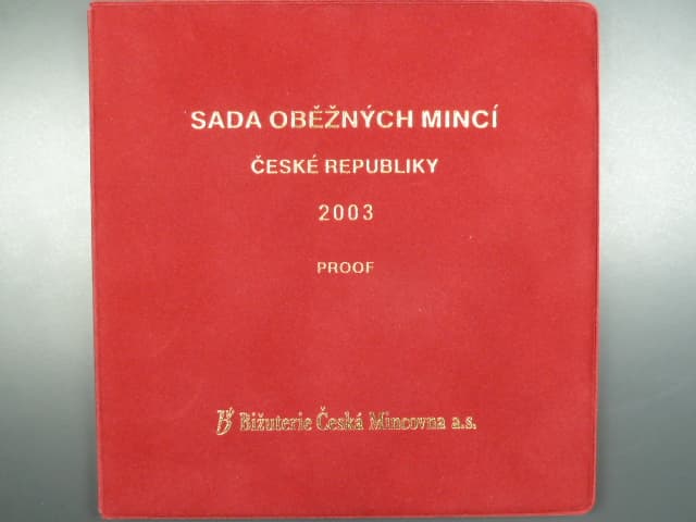 sada 2003 PROOF, náklad 3000 ks, semišový obal