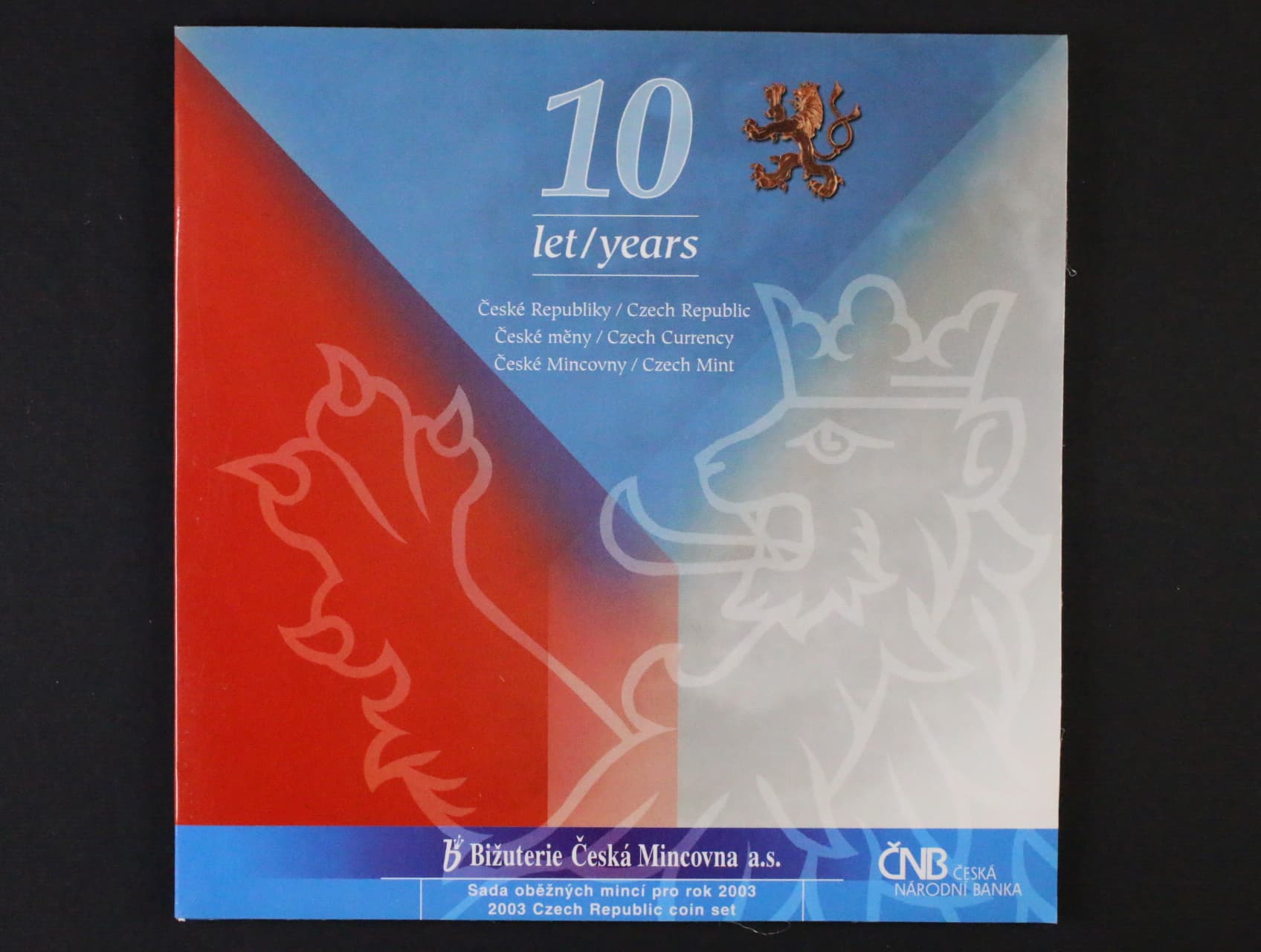 sada 2003 10.let ČR, žeton, náklad 22000 ks