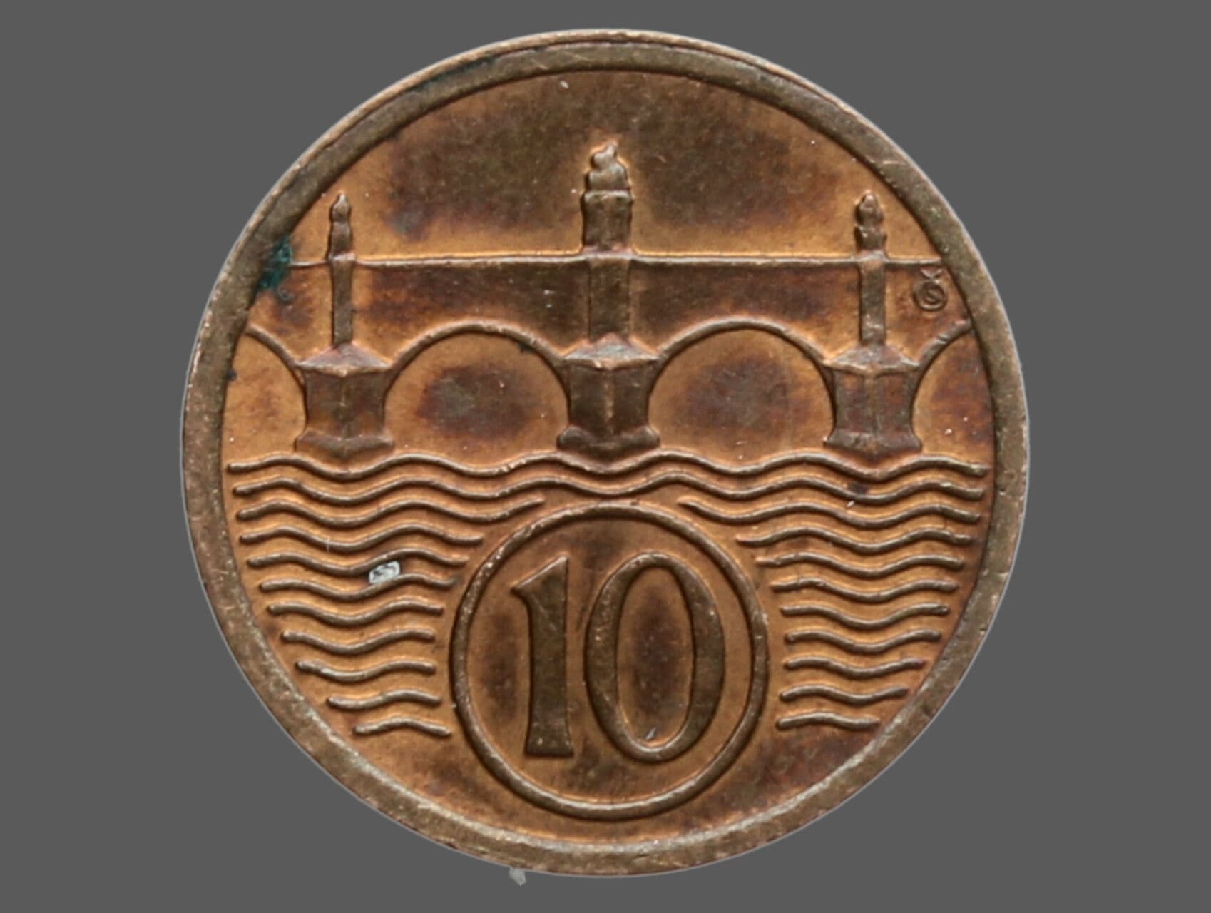 10 Haléř 1929, vzácný ročník, drobné skvrnky na ploše_