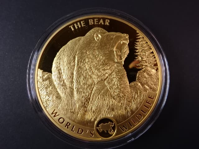 500 Francs 2022 Medvěd, Au 999, 155,5 g (5 OZ), náklad 50 ks, číslo 39