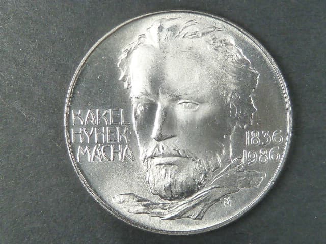 100 Kčs 1986, 150. výročí úmrtí K.H.Máchy