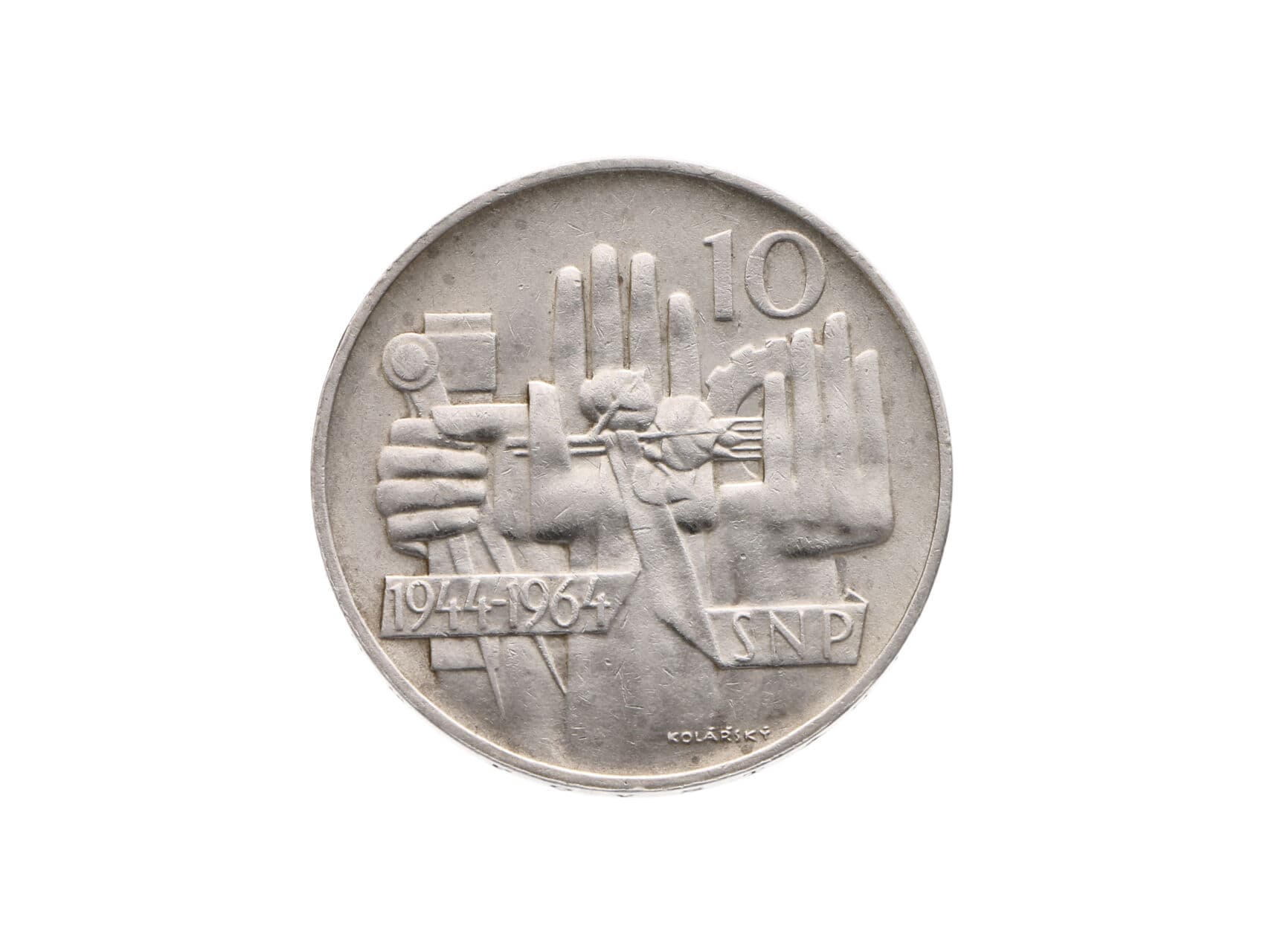 10 Kčs 1964, 20. výročí Slovenského národního povstání_