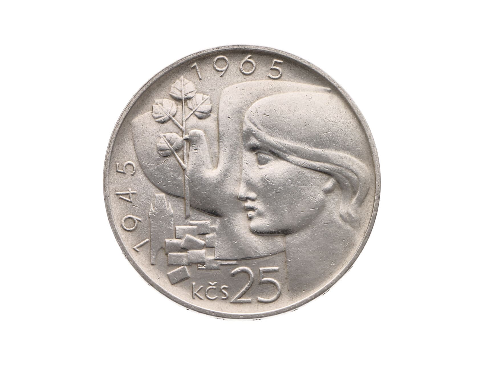 25 Kčs 1965, 20. výročí osvobození ČSR_